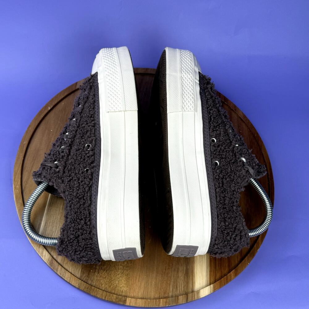 Converse Black/Purple Fuzzy Platform Sneakers - Picture 5 of 8